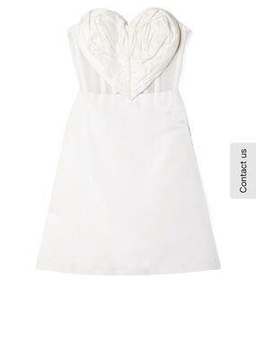 Carolina Herrera White Strapless Heart-Bust Mini Dress